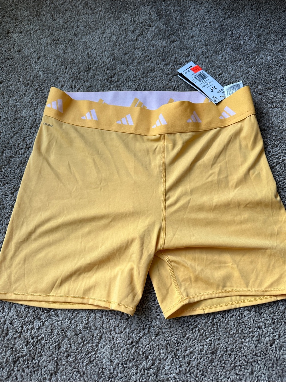 adidas Women’s Yellow Logo Waist Bike Shorts